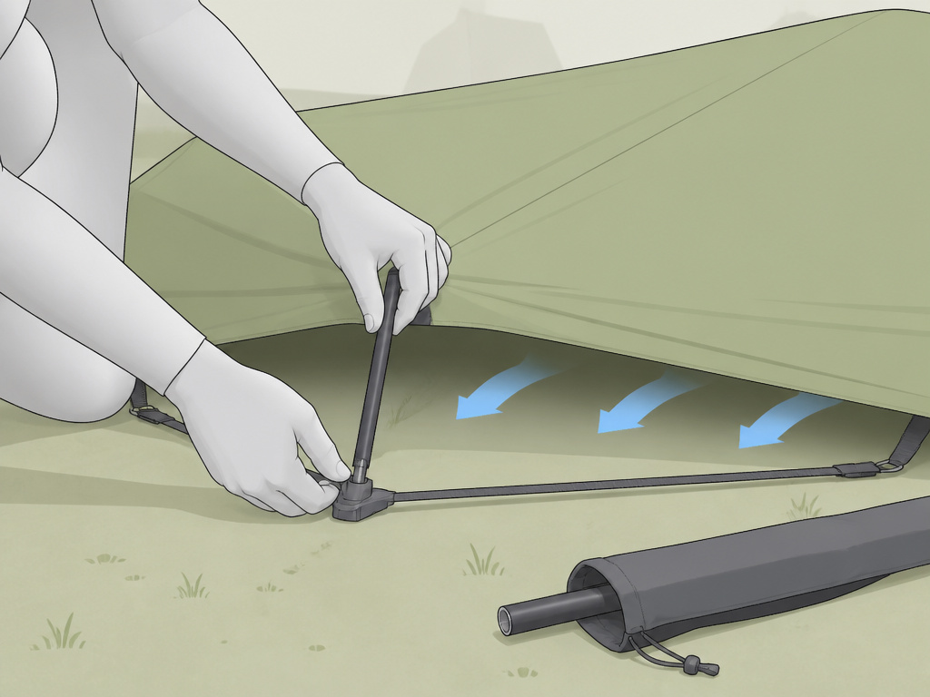 Advanced Neso tent setup with three poles for stability in high wind.