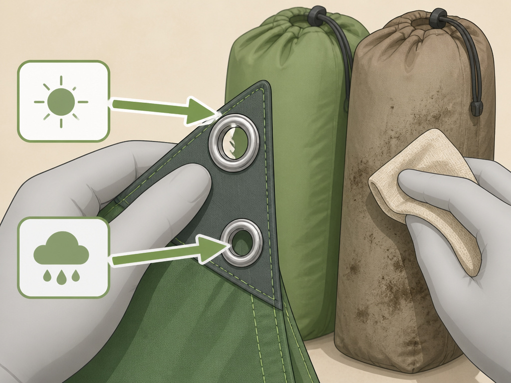 How to store a tent by using correct grommet and cleaning the storage bag